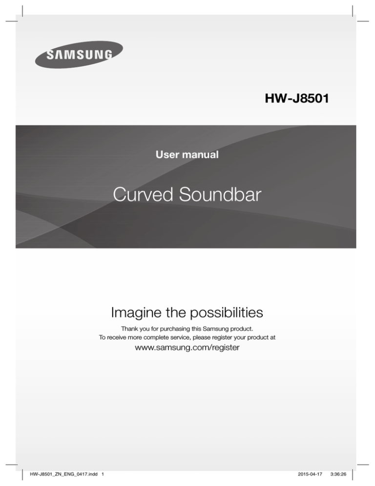 Samsung HW-J8501 User guide Samsung HW-J8501 User guide