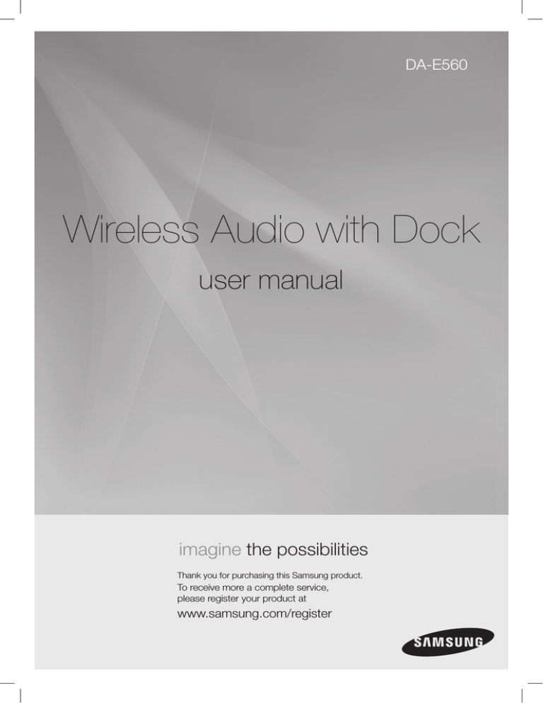 Samsung DA-E560 User guide Samsung DA-E560 User guide
