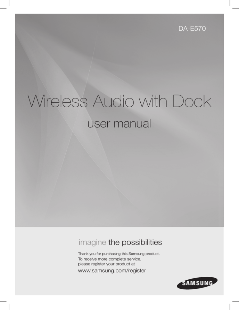 Samsung DA-E570 User's manual Samsung DA-E570 User's manual