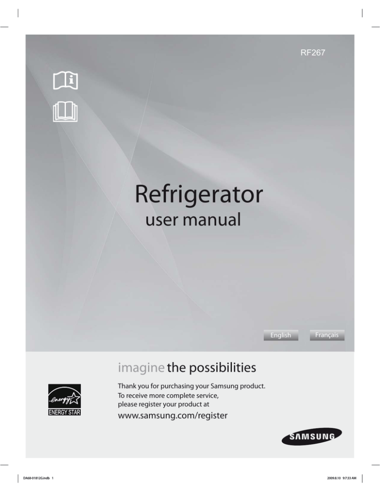 Samsung RF267AFRS, RF267AFBP, RF267, RF267AFWP User manual Samsung RF267AFRS, RF267AFBP, RF267, RF267AFWP User manual