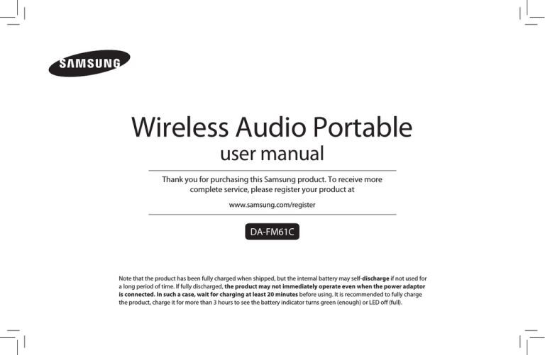 Samsung DA-FM61C User manual Samsung DA-FM61C User manual