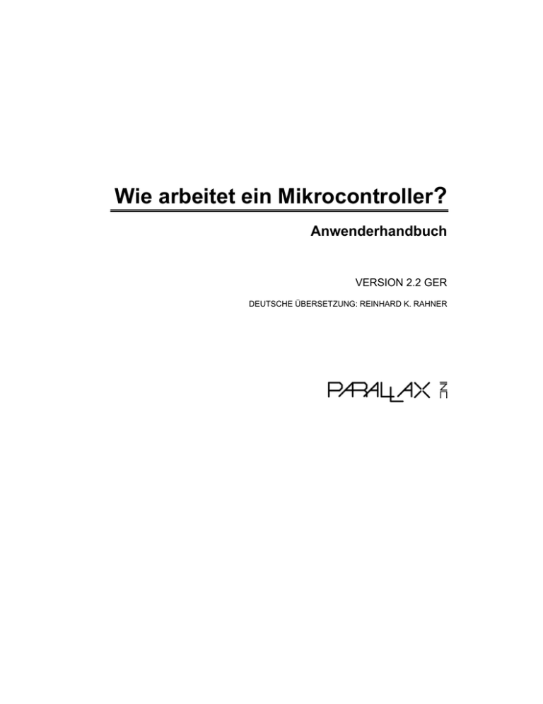 Handbuch - Parallax Inc Handbuch - Parallax Inc