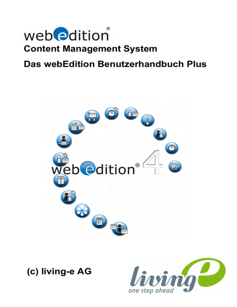webEdition Benutzerhandbuch PLUS webEdition Benutzerhandbuch PLUS