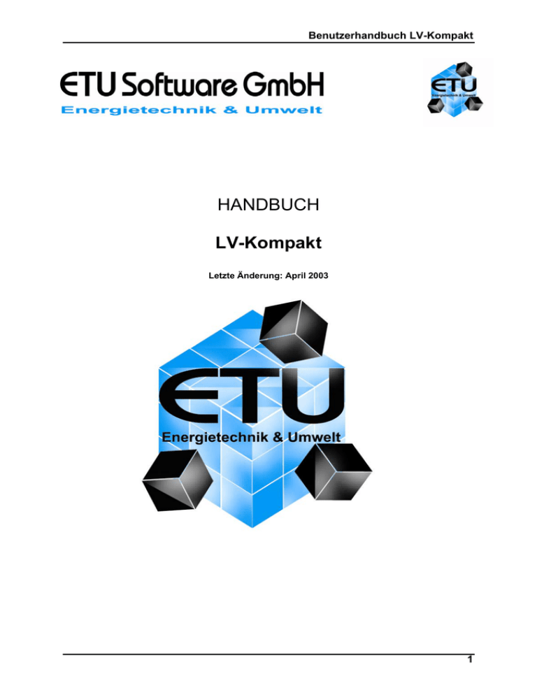 HANDBUCH LV-Kompakt - Hottgenroth Software HANDBUCH LV-Kompakt - Hottgenroth Software