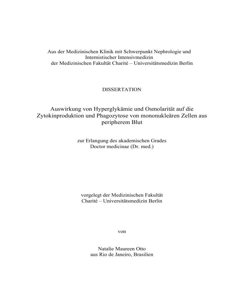 Auswirkung von Hyperglykämie und Osmolarität auf die Auswirkung von Hyperglykämie und Osmolarität auf die