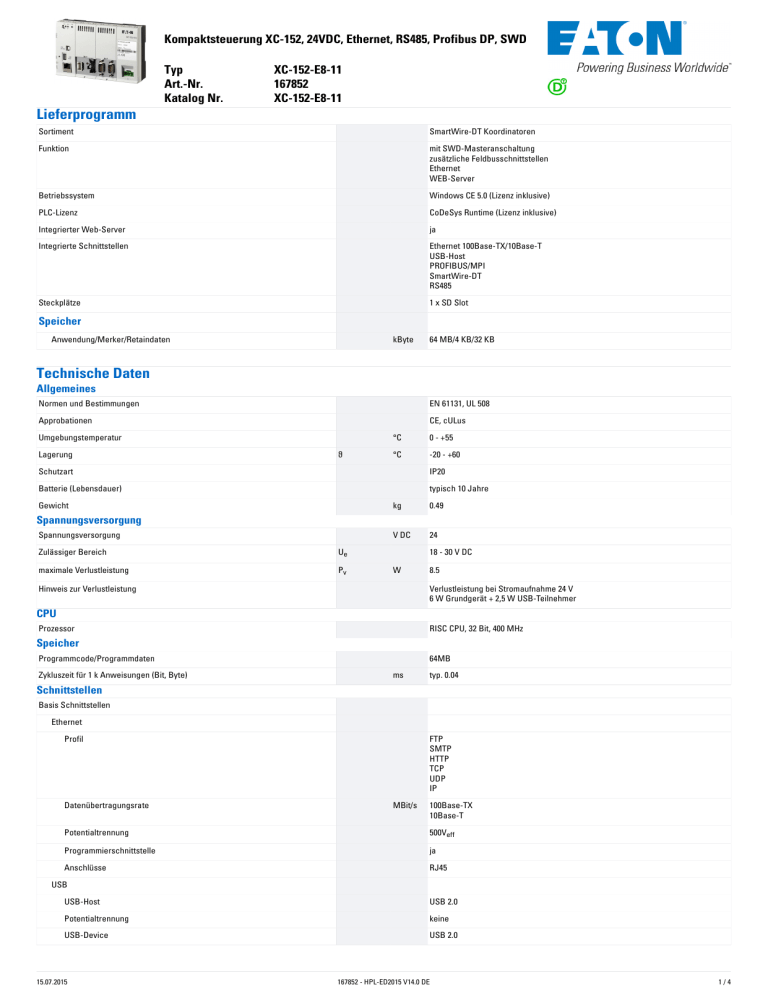 Technisches Datenblatt Technisches Datenblatt