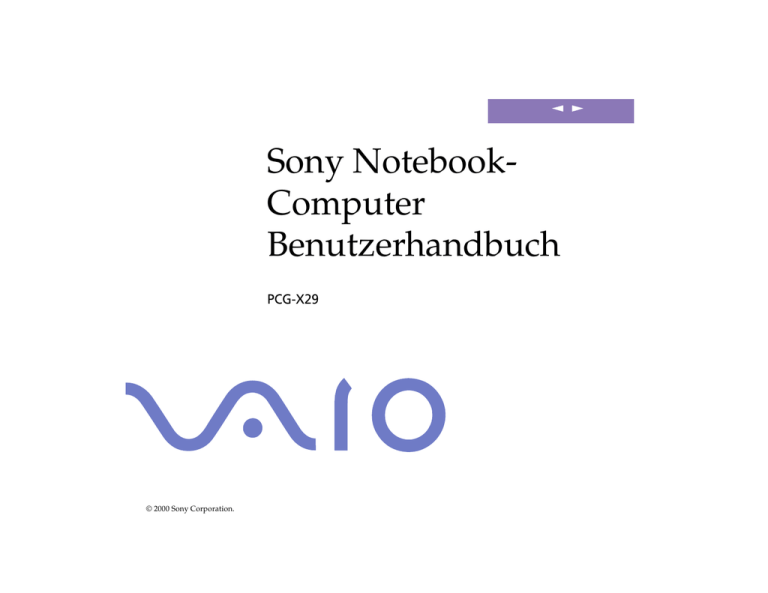 PCG-X29 - Sony Europe PCG-X29 - Sony Europe