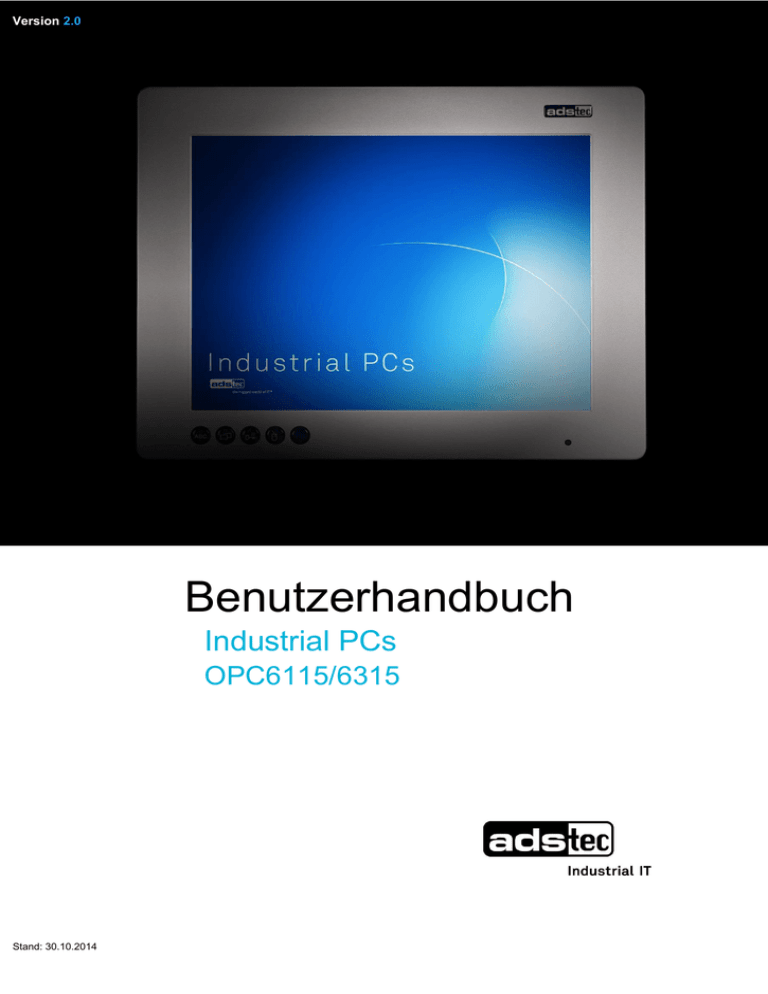 Betriebsanleitung OPC6115/6315 - ads-tec Betriebsanleitung OPC6115/6315 - ads-tec