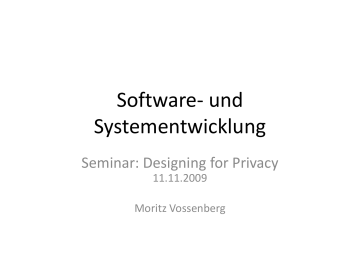 Software- und Systementwicklung: Organisation, Vorgehensmodelle Software- und Systementwicklung: Organisation, Vorgehensmodelle