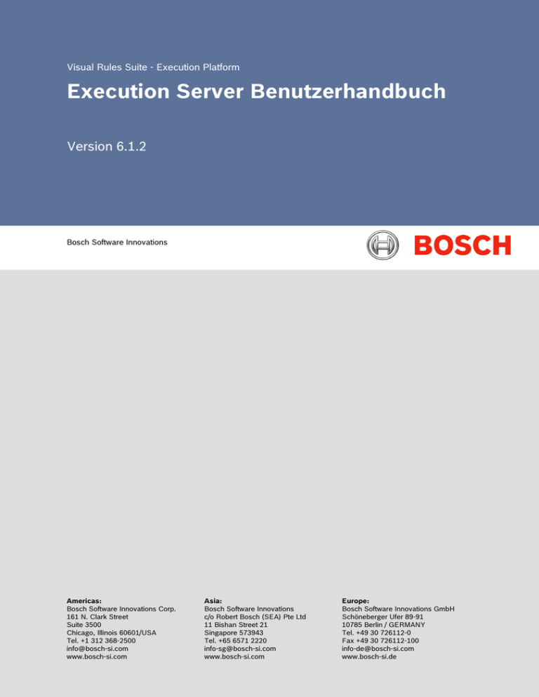 Execution Server Benutzerhandbuch Execution Server Benutzerhandbuch