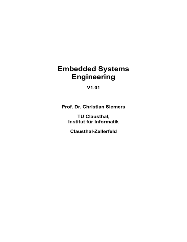 Embedded Systems Engineering Vorlesung V1_01 Embedded Systems Engineering Vorlesung V1_01