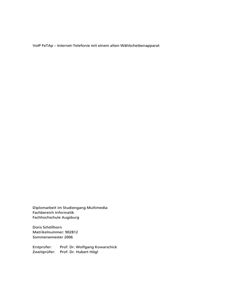 VoIP FeTAp – Internet-Telefonie mit einem alten VoIP FeTAp – Internet-Telefonie mit einem alten