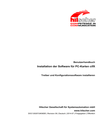 Installation der Software für PC-Karten cifX Installation der Software für PC-Karten cifX