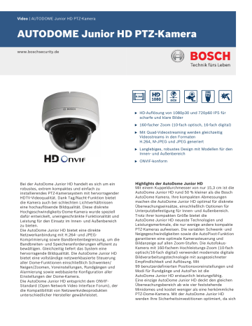 AUTODOME Junior HD PTZ-Kamera - ViSiTec Video AUTODOME Junior HD PTZ-Kamera - ViSiTec Video