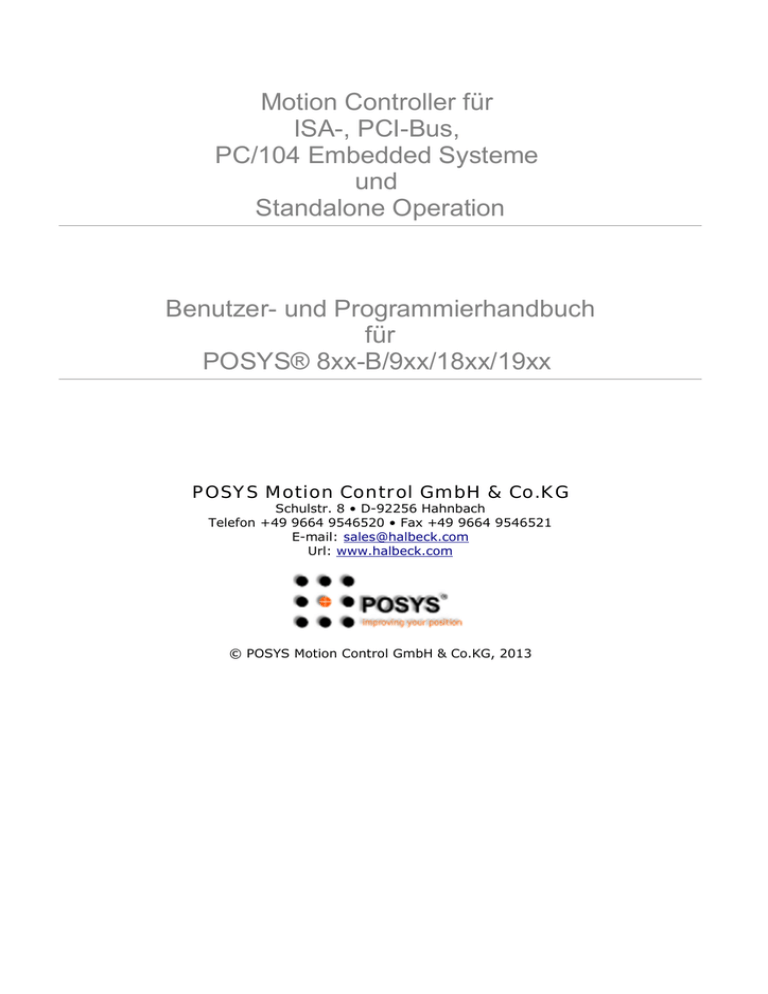 Handbuch - POSYS® Motion Control © 1998 Handbuch - POSYS® Motion Control © 1998