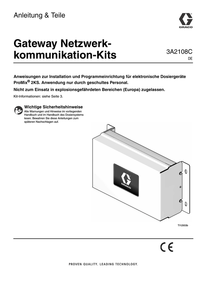 Graco 3A2108C, Network Communication Kits Bedienungsanleitung | Manualzz Graco 3A2108C, Network Communication Kits Bedienungsanleitung | Manualzz