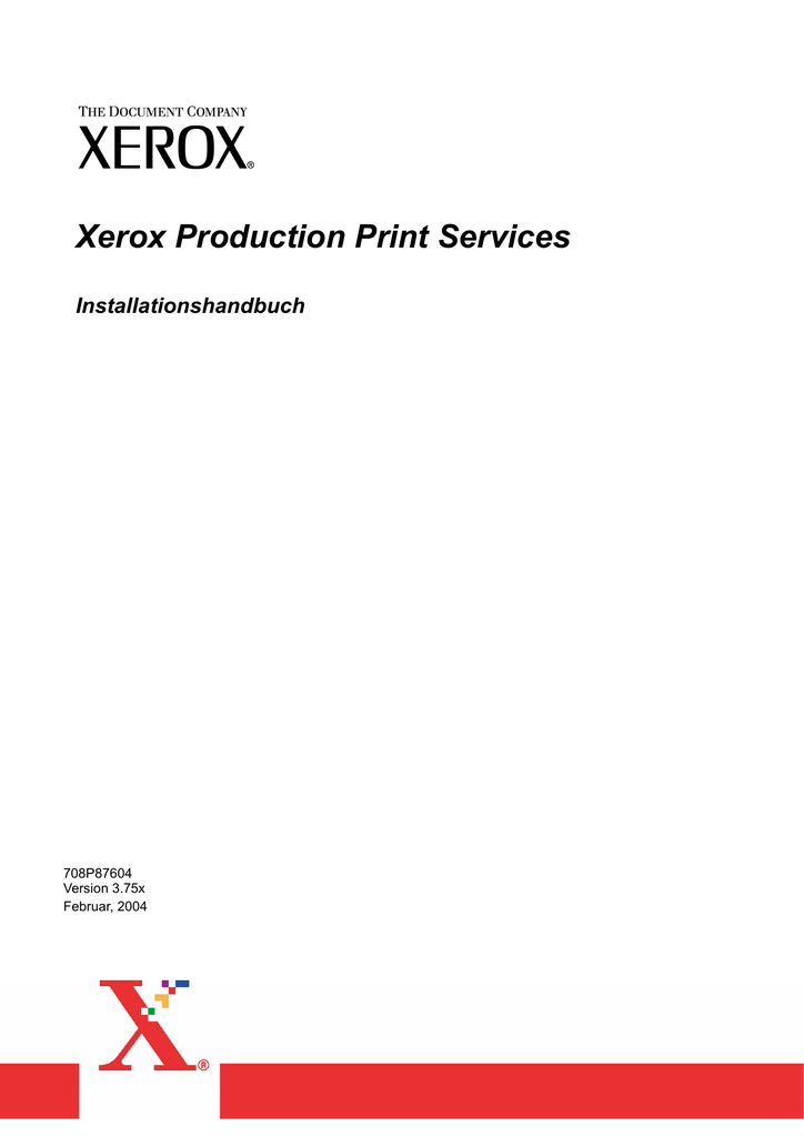 Xerox 75 DocuPrint Installationsanleitung | Manualzz Xerox 75 DocuPrint Installationsanleitung | Manualzz