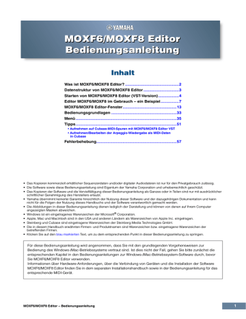 Yamaha MOXF8 Bedienungsanleitung | Manualzz Yamaha MOXF8 Bedienungsanleitung | Manualzz