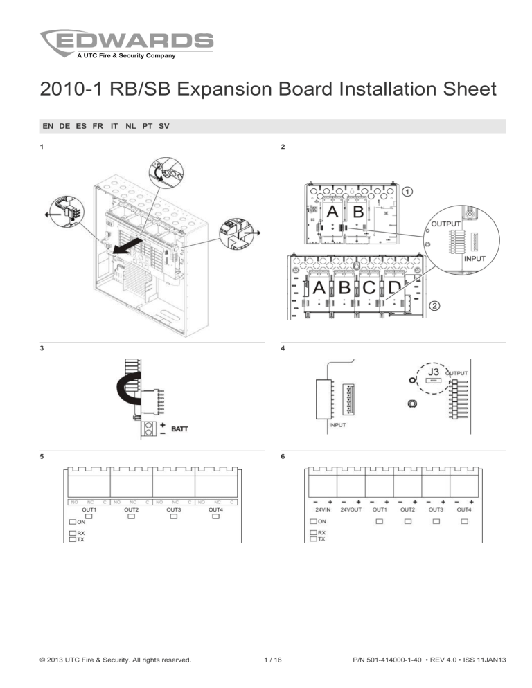2010-1 RB/SB Expansion Board Installation Sheet 2010-1 RB/SB Expansion Board Installation Sheet