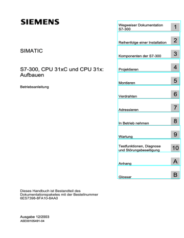 SIMATIC S7-300, CPU 31xC und CPU 31x: Aufbauen | Manualzz