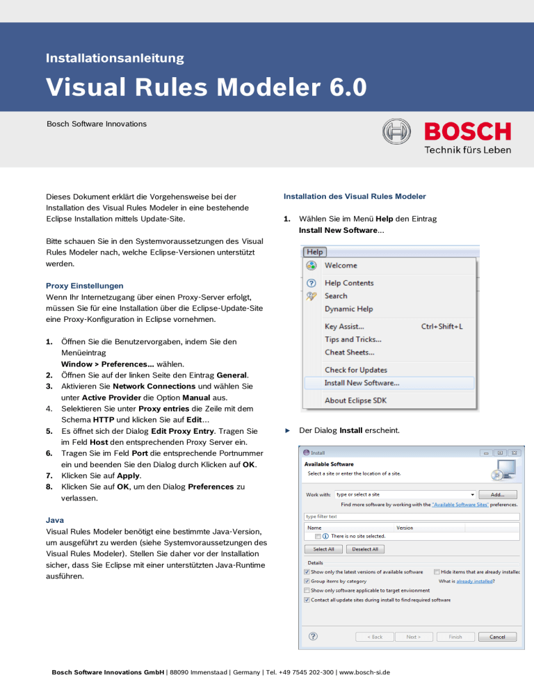 Visual Rules Modeler 6.0 - Bosch Software Innovations Visual Rules Modeler 6.0 - Bosch Software Innovations