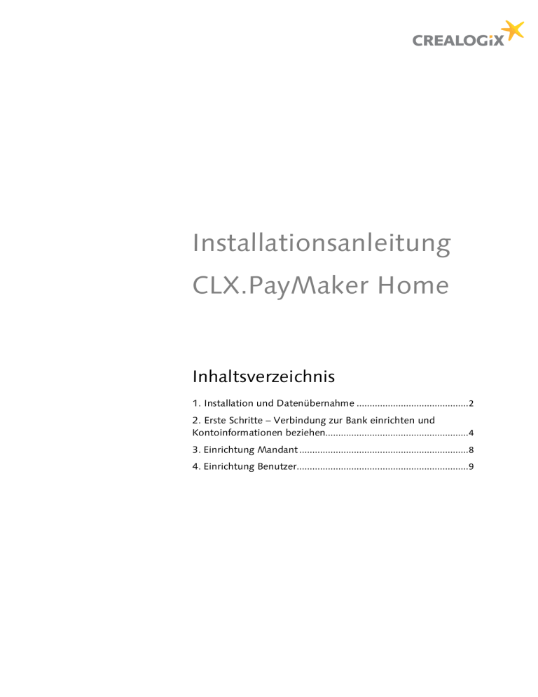Installationsanleitung CLX.PayMaker Home Installationsanleitung CLX.PayMaker Home