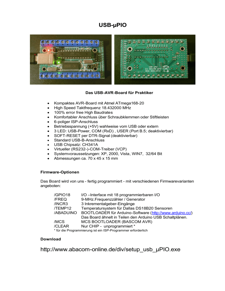 USB-µPIO USB-µPIO