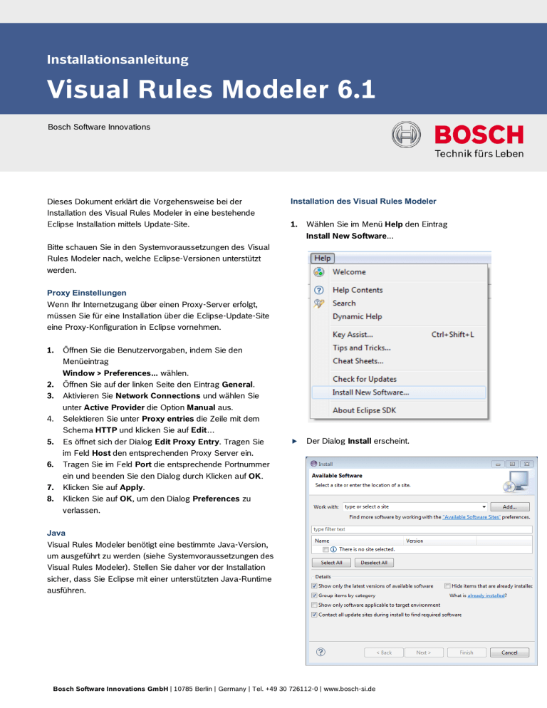 Visual Rules Modeler 6.1 - Bosch Software Innovations Visual Rules Modeler 6.1 - Bosch Software Innovations