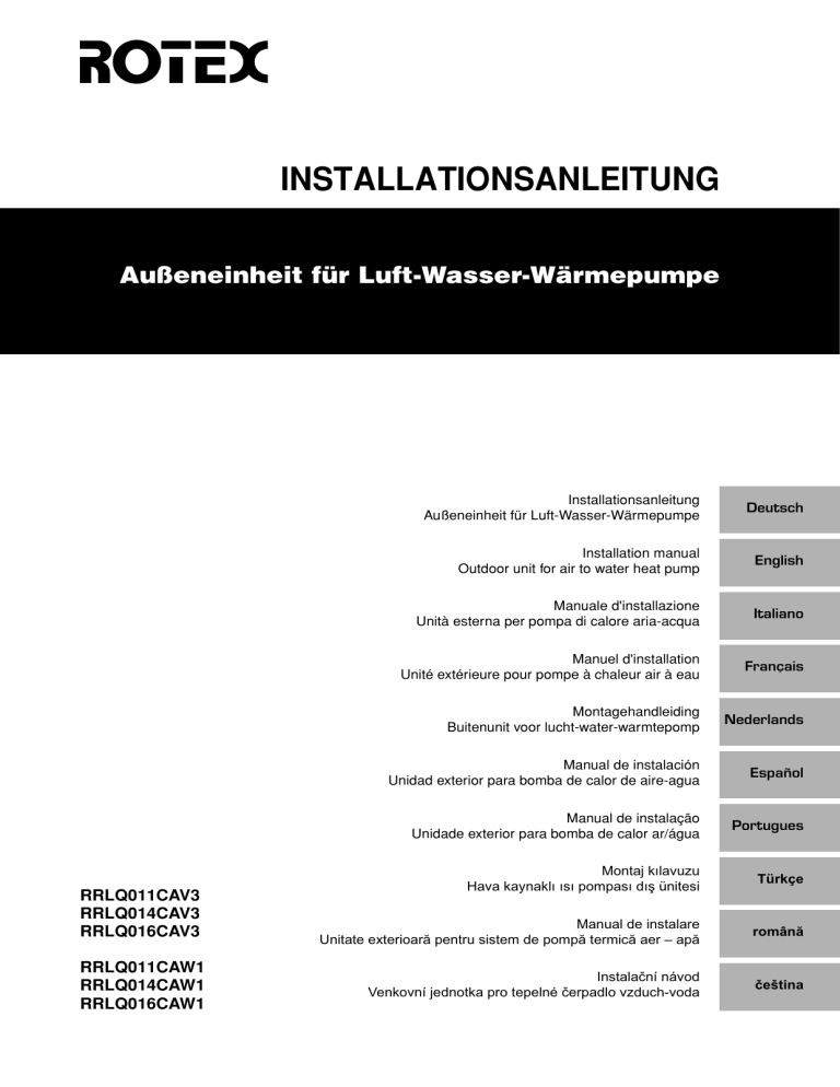 Manuale di Installazione RRLQ011-014-016AV3 Manuale di Installazione RRLQ011-014-016AV3