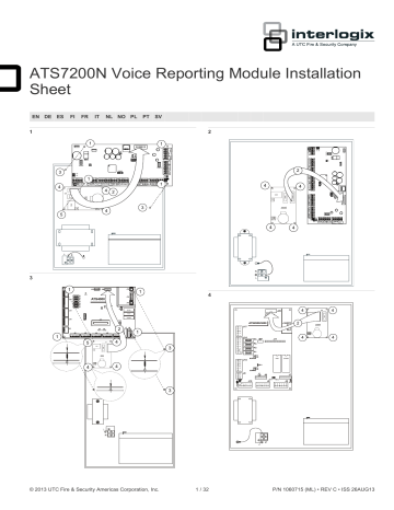 ATS7200N Voice Reporting Module Installation Sheet | Manualzz
