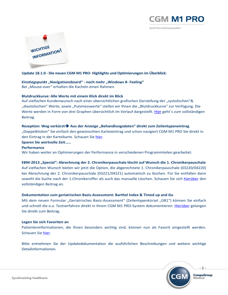 1 - Update 18.1.0 - Die neuen CGM M1 PRO 1 - Update 18.1.0 - Die neuen CGM M1 PRO