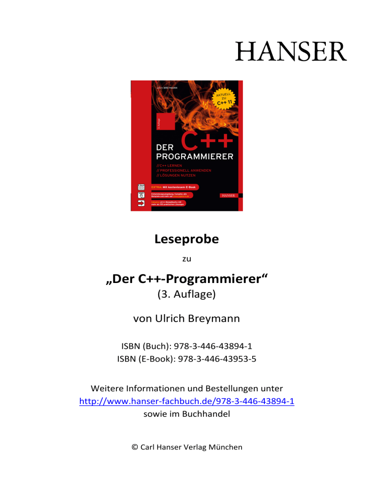 Leseprobe „Der C++-Programmierer“ Leseprobe „Der C++-Programmierer“