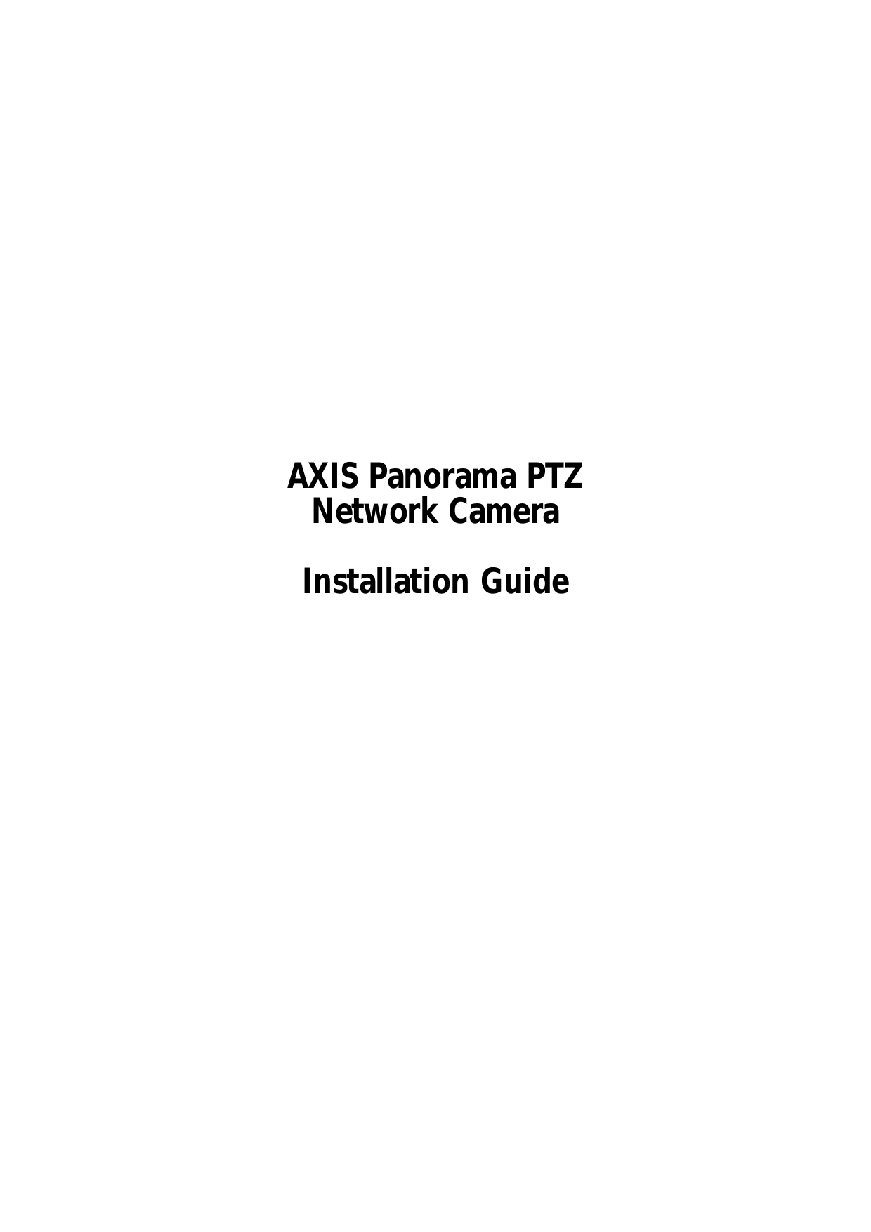 Axis Panorama Ptz Network Camera Installation Guide Manualzz