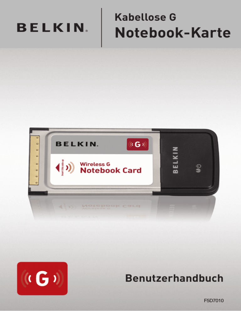 Kabellose G Notebook-Karte Kabellose G Notebook-Karte