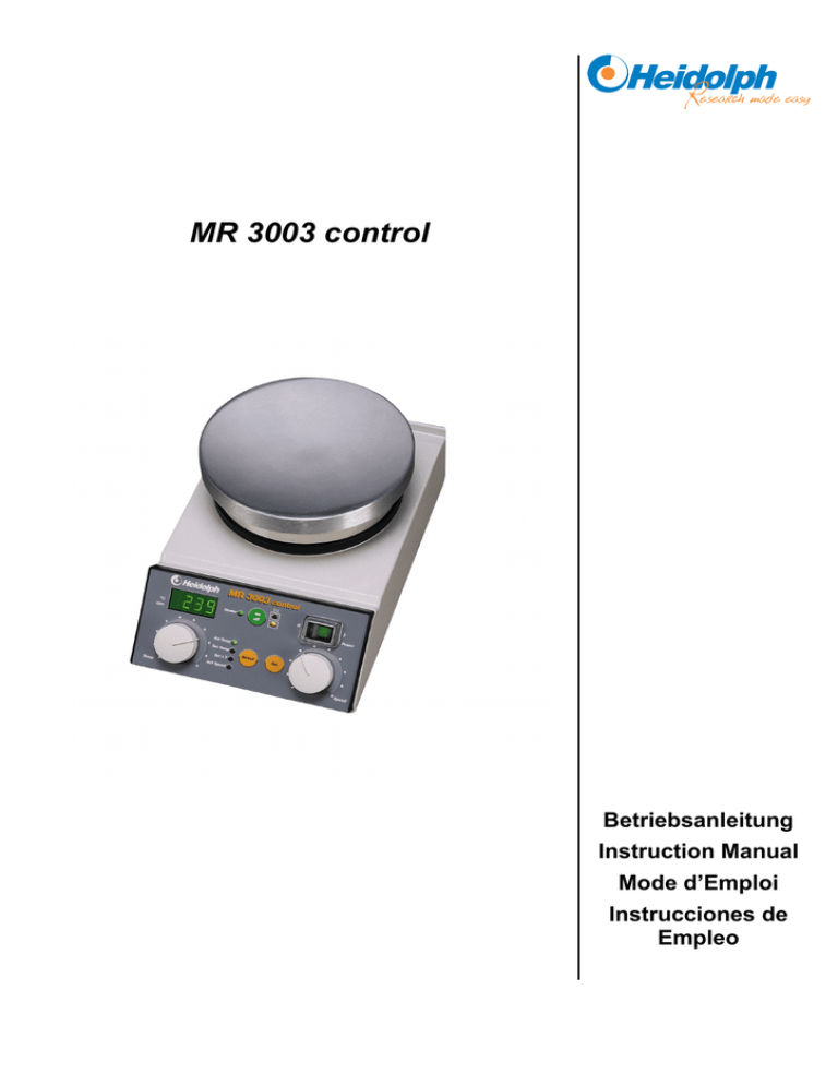 MR 3003 control MR 3003 control