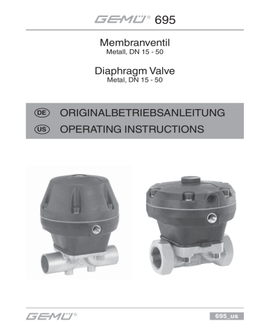 Gemu Pneumatically Operated Diaphragm Valve Operating Instructions