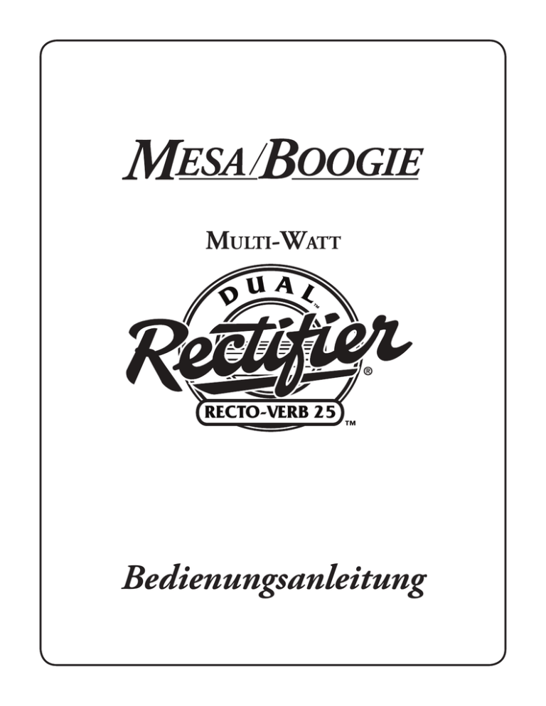 Bedienungsanleitung Bedienungsanleitung