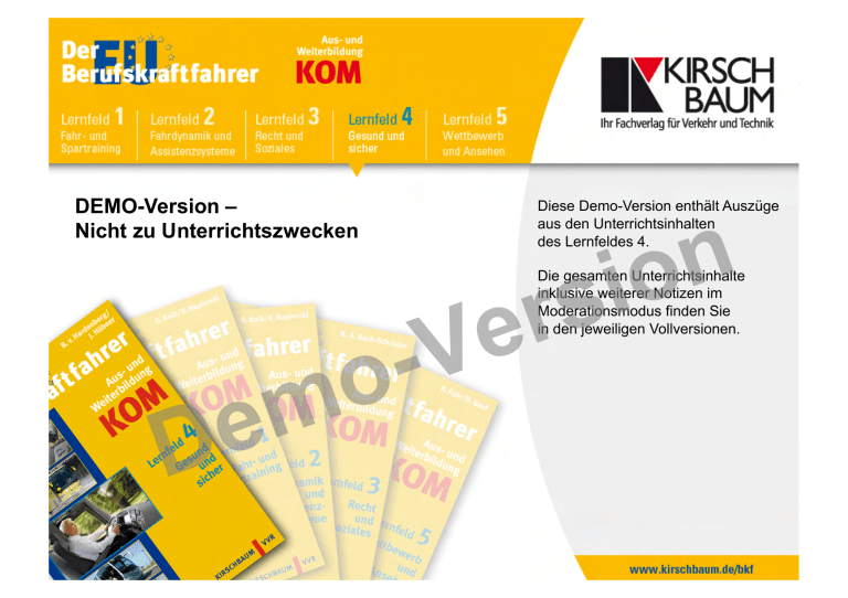 DEMO-Version – Nicht zu Unterrichtszwecken DEMO-Version – Nicht zu Unterrichtszwecken