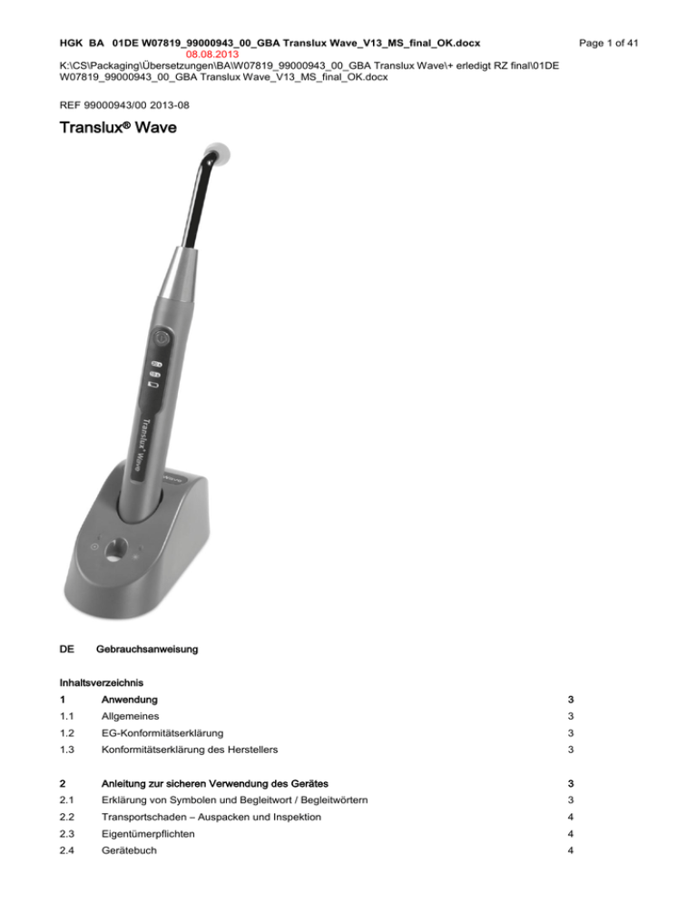 Translux® Wave - Heraeus Kulzer Translux® Wave - Heraeus Kulzer