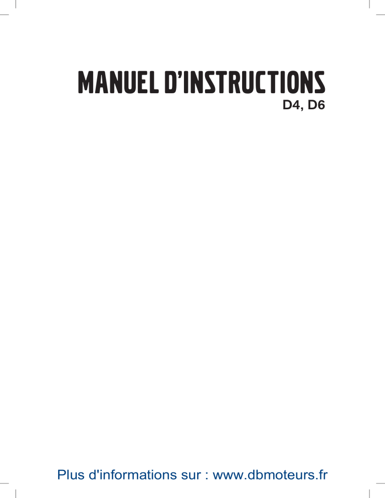 MANUEL D'INSTRUCTIONS MANUEL D'INSTRUCTIONS
