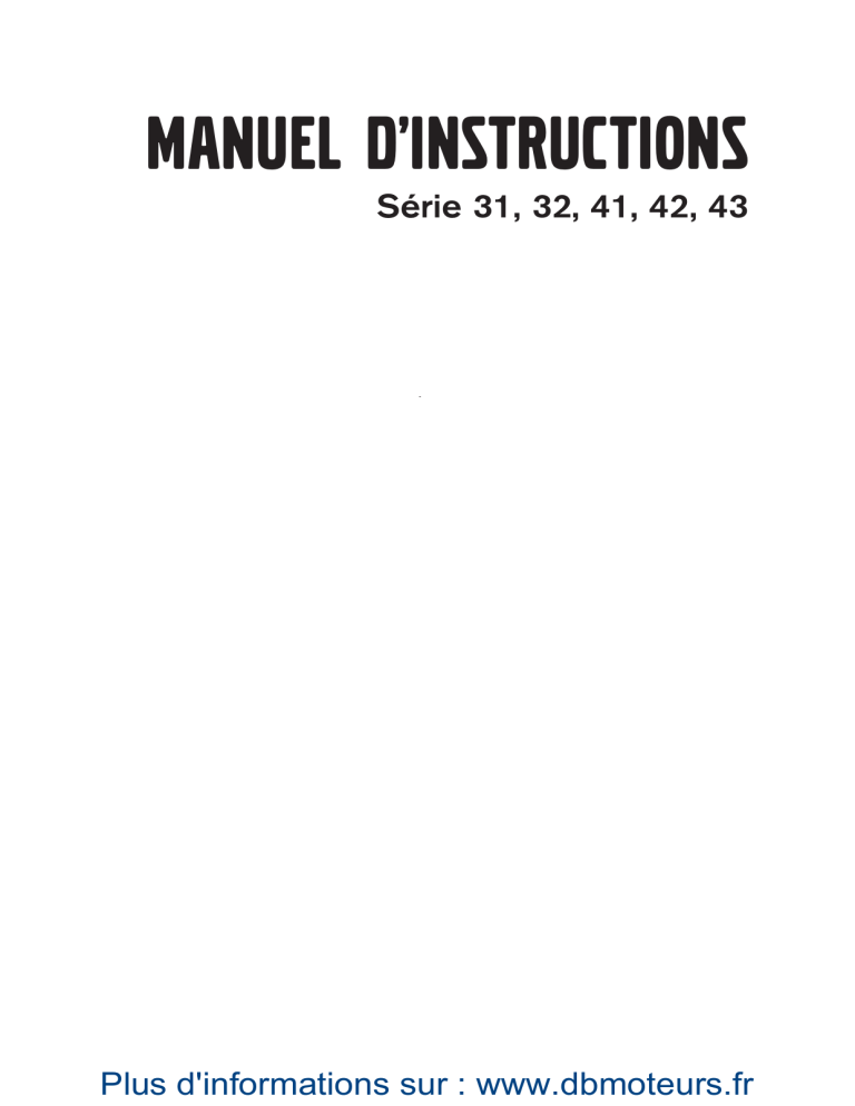 MANUEL D'INSTRUCTIONS MANUEL D'INSTRUCTIONS