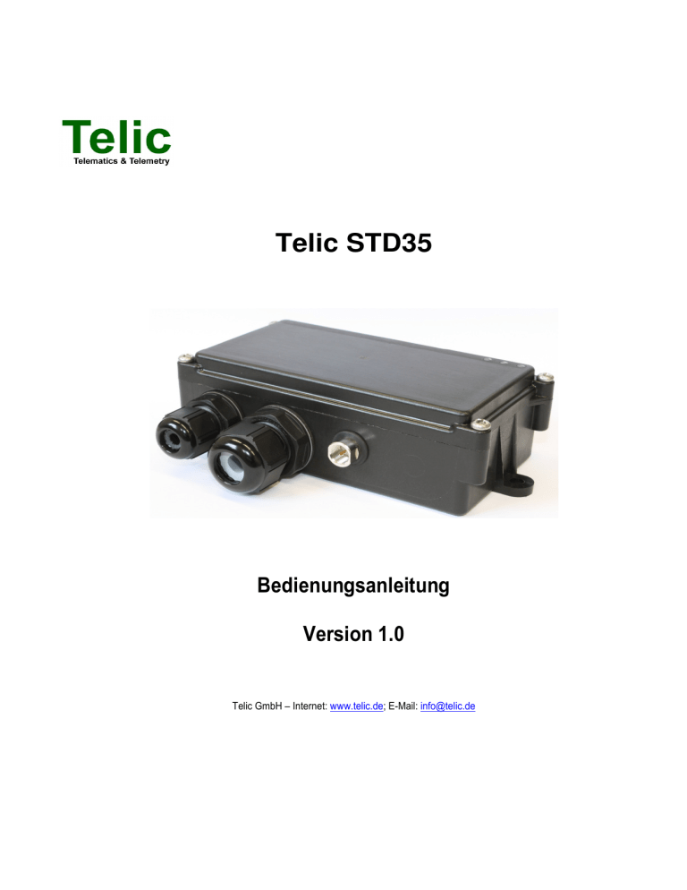 Telic STD35 Bedienungsanleitung Version 1.0 Telic STD35 Bedienungsanleitung Version 1.0
