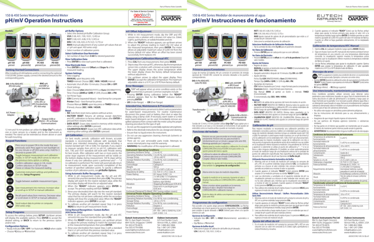 pH/mV Be - Geotech Environmental Equipment pH/mV Be - Geotech Environmental Equipment