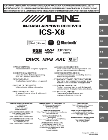 Alpine ICS-X8 Bedienungsanleitung | Manualzz Alpine ICS-X8 Bedienungsanleitung | Manualzz