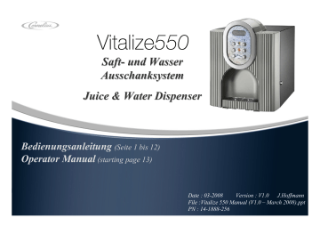 Saft- und Wasser Ausschanksystem Juice & Water | Manualzz