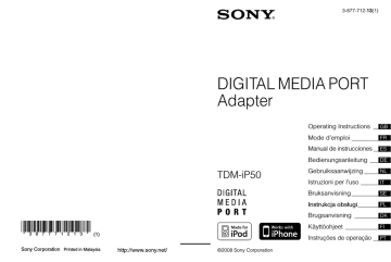 Sony TDM-IP50 Owner's manual Sony TDM-IP50 Owner's manual