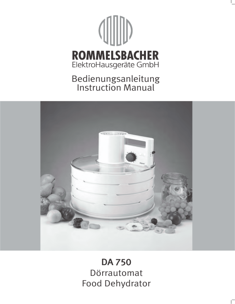Bedienungsanleitung Instruction Manual Bedienungsanleitung Instruction Manual