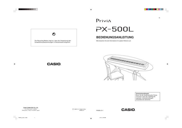 Casio PX-500L Owner's manual Casio PX-500L Owner's manual