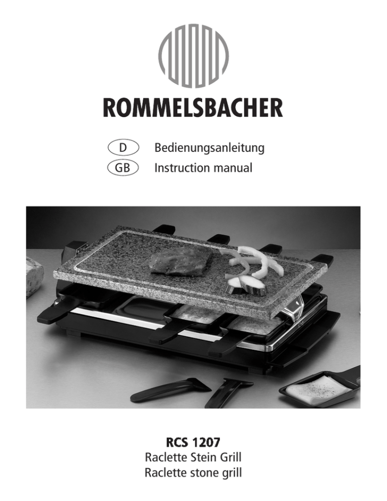 Rommelsbacher RCS 1207 User manual Rommelsbacher RCS 1207 User manual