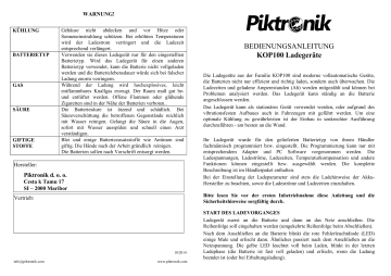 KOP100 Bedienungsanleitung KOP100 Bedienungsanleitung